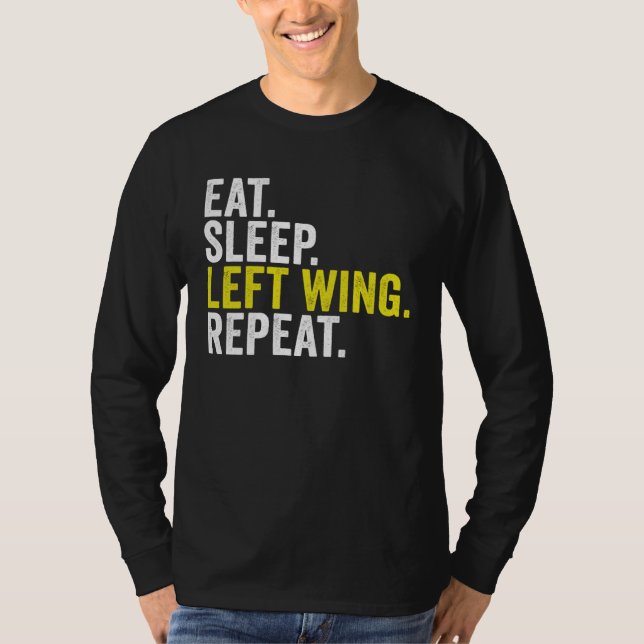 Camiseta Eat Sleep Left Wing Repeat  Rugby Winger (Frente)
