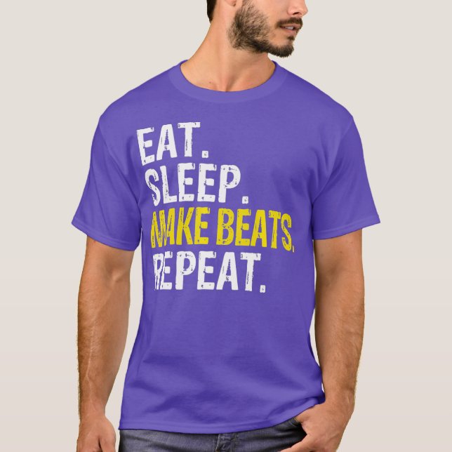 Camiseta Eat Sleep Make Beats Repeat Music Gift (Frente)