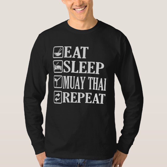 Camiseta Eat Sleep Muay Thai Repeat (Frente)