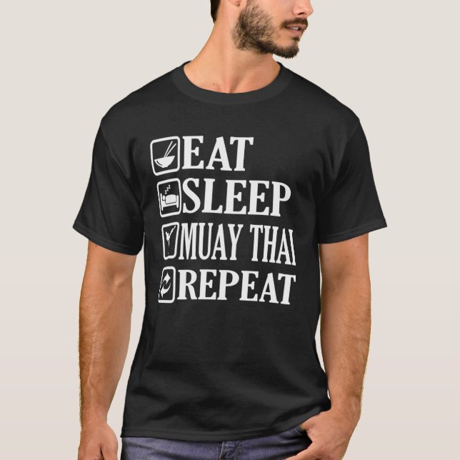 Camiseta Eat Sleep Muay Thai Repeat (Frente)