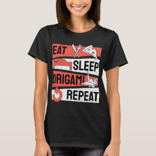 Camiseta Eat Sleep Origami Repete a arte de dobrar papel