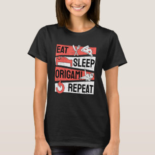 Camiseta Eat Sleep Origami Repete a arte de dobrar papel