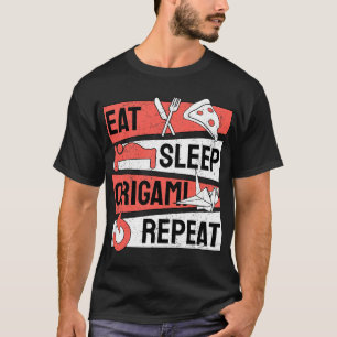 Camiseta Eat Sleep Origami Repete a arte de dobrar papel
