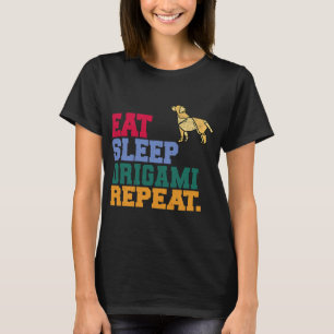 Camiseta Eat Sleep Origami Repete O Artista De Folha De Pap