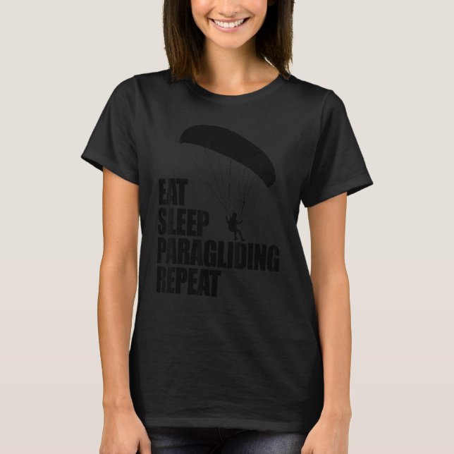 Camiseta Eat Sleep Paragliding Repeat   Men Paraglider Adve (Frente)