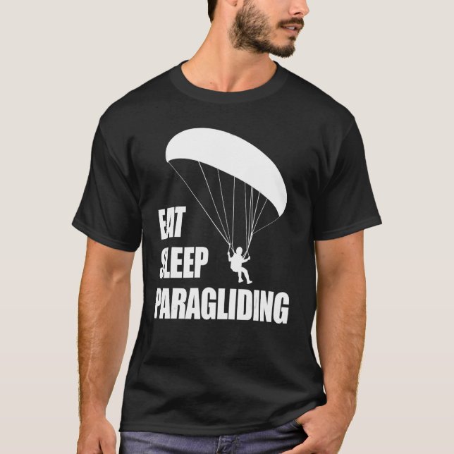 Camiseta Eat Sleep Paragliding Repeat  Men Paraglider Adven (Frente)