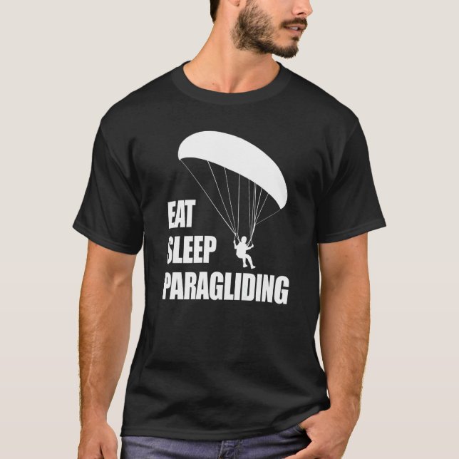 Camiseta Eat Sleep Paragliding Repeat  Men Paraglider Adven (Frente)