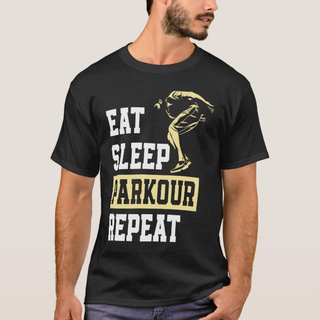 Camiseta Eat Sleep Parkour Repeat  Free Running Parkour (Frente)