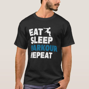 Camiseta Eat Sleep Parkour Repetir Formação Livre de Salto