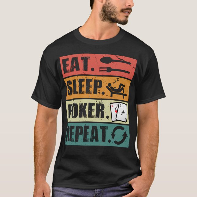 Camiseta Eat Sleep Poker Repeat Poker Lover (Frente)