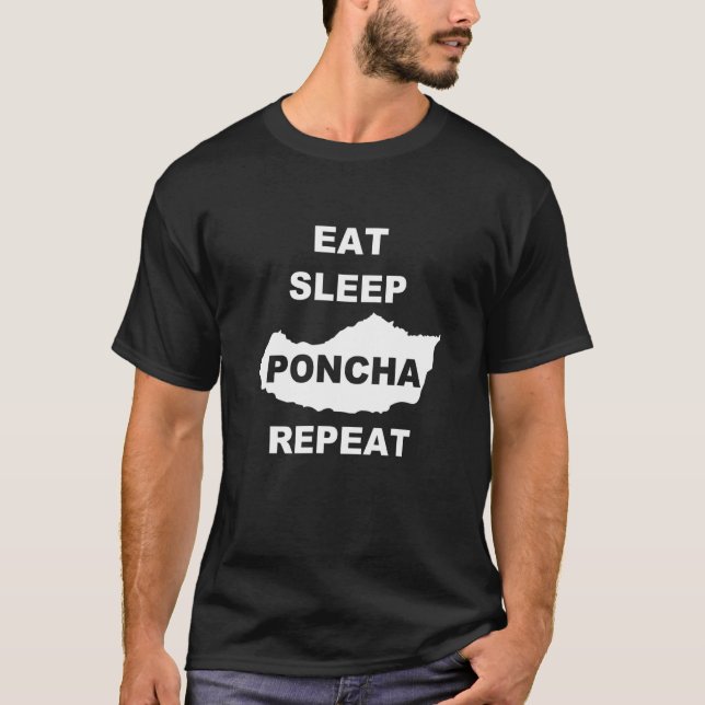Camiseta Eat Sleep Poncha Repeat Madeira Traditional Drink (Frente)