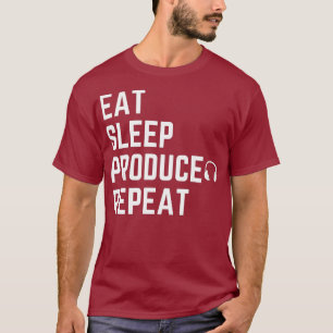 Camiseta EAT SLEEP PRODUTO REPEAT para produtores de música