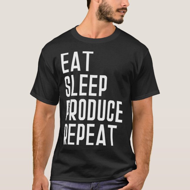 Camiseta Eat Sleep Produz Repete Produção Musical (Frente)