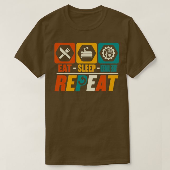 Camiseta Eat Sleep Renewable Energy Repeat Funny Green Ener (Frente do Design)