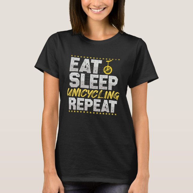 Camiseta Eat Sleep Repeat Bicycle Hobby Unicycle (Frente)