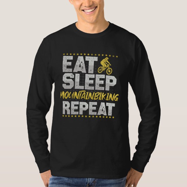 Camiseta Eat Sleep Repeat MTB Hobby Mountain Bike (Frente)
