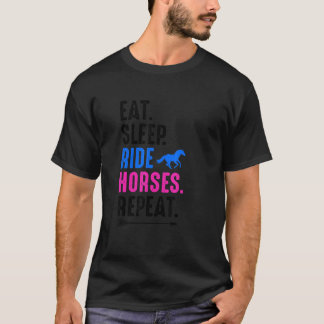 Camiseta Eat Sleep Ride Horses Repeat Equestrian Farmer Hor