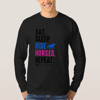 Camiseta Eat Sleep Ride Horses Repeat Equestrian Farmer Hor