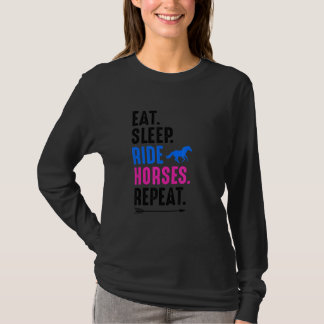 Camiseta Eat Sleep Ride Horses Repeat Equestrian Farmer Hor