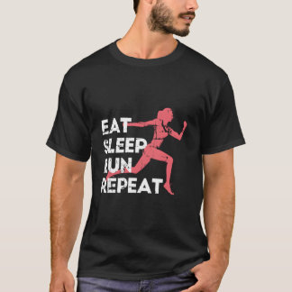 Camiseta Eat Sleep Run Repeat Track And Field Marathon Runn