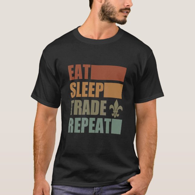 Camiseta Eat Sleep Scout Repeat For Camping Enthusiast Desi (Frente)