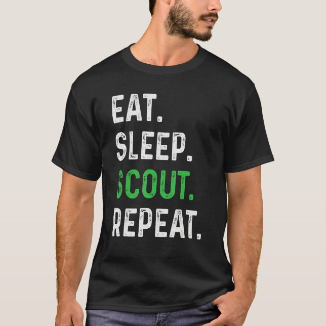 Camiseta Eat Sleep Scout Repeat  Scouting (Frente)