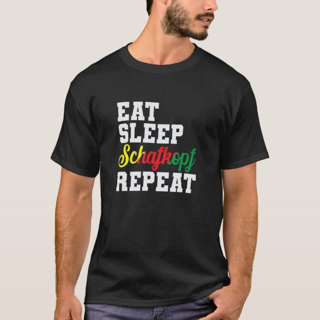 Camiseta Eat Sleep Sheepshead Repeat Card Game (Frente)
