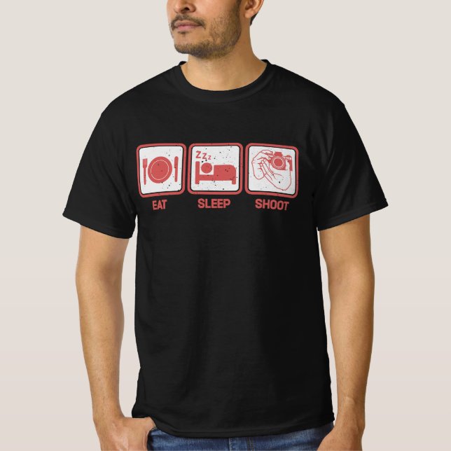 Camiseta Eat, Sleep, Shoot - Funny Photographer (Frente)