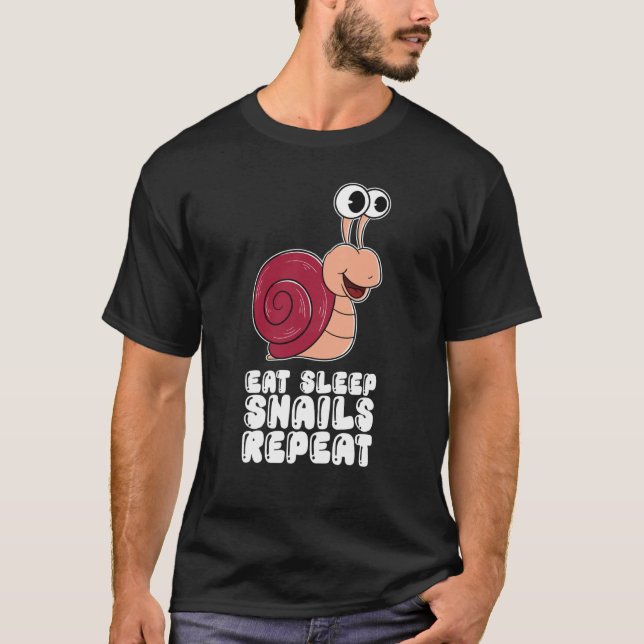 Camiseta Eat Sleep Snails Repeat (Frente)