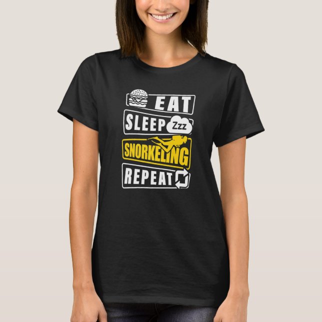 Camiseta Eat Sleep Snorkel Repeat Scuba Diver Diving Snorke (Frente)