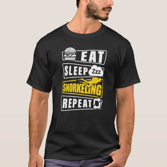 Camiseta Eat Sleep Snorkel Repeat Scuba Diver Diving Snorke (Frente)