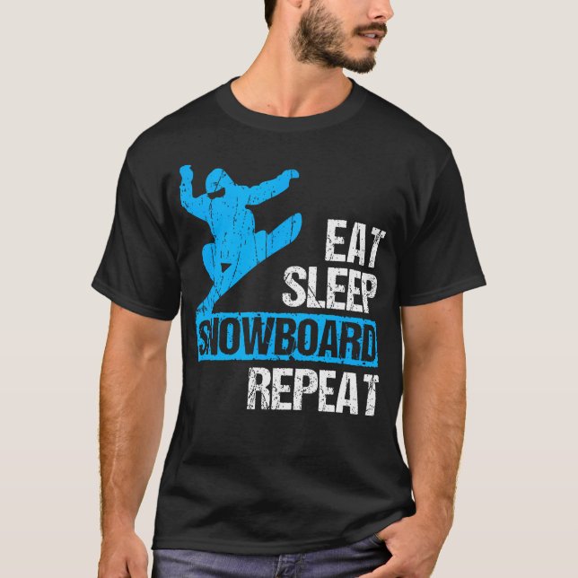 Camiseta Eat Sleep Snowboard Repeat Funny Winter (Frente)