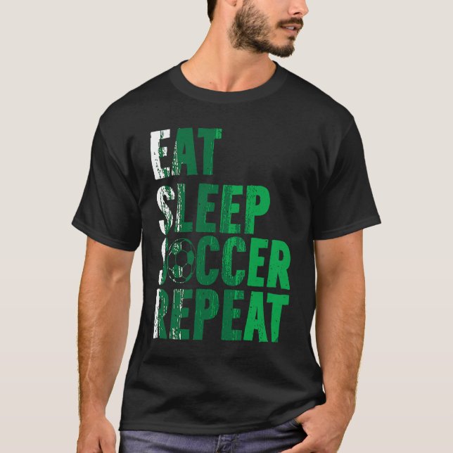 Camiseta Eat Sleep Soccer Repea Soccer Player (Frente)