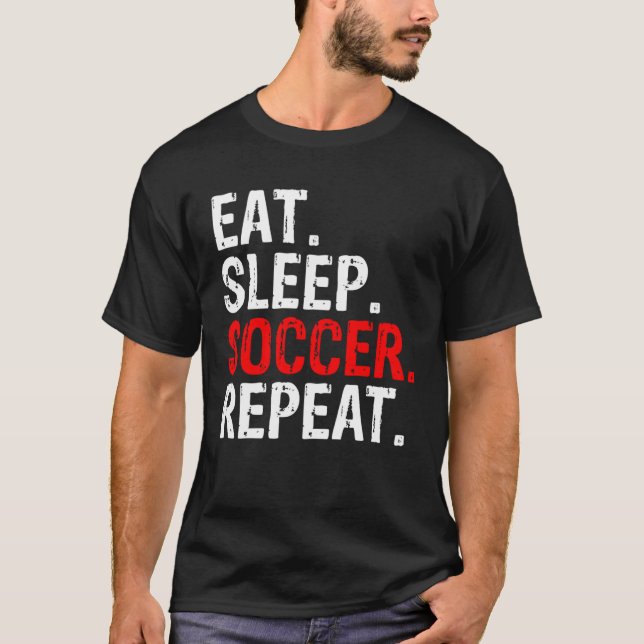 Camiseta Eat Sleep Soccer Repeat Sport (Frente)