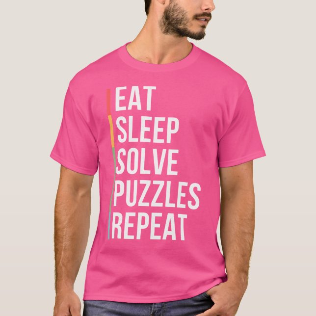 Camiseta Eat Sleep Solve Puzzles Repeat Jigsaw Puzzles Funn (Frente)