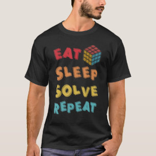 Camiseta Eat Sleep Solve Repeat Math Speed Cubing Genie Cub