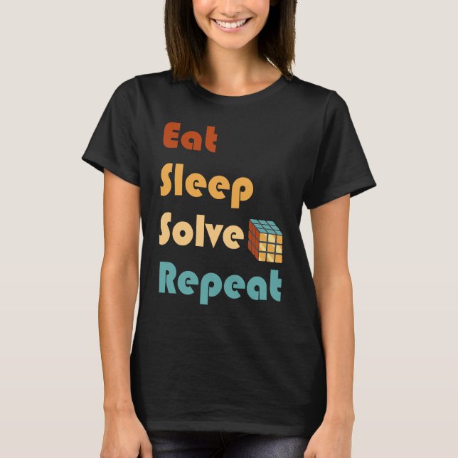 Camiseta Eat Sleep Solve Repeat  Solve Cube Puzzle Fun  6 (Frente)