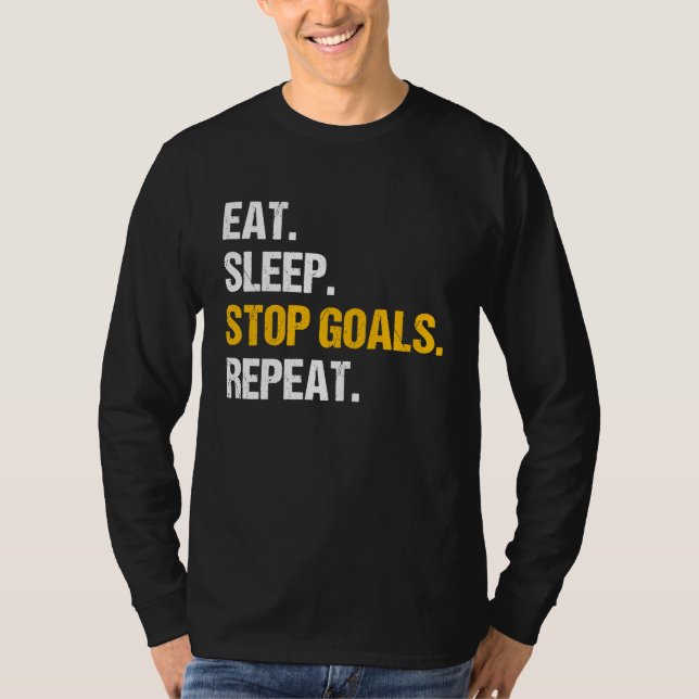 Camiseta Eat Sleep Stop Goals Repeat Field Hockey Hockey Pl (Frente)