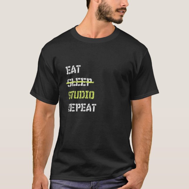 Camiseta Eat Sleep Studio Repetir Arquitetura T (Frente)