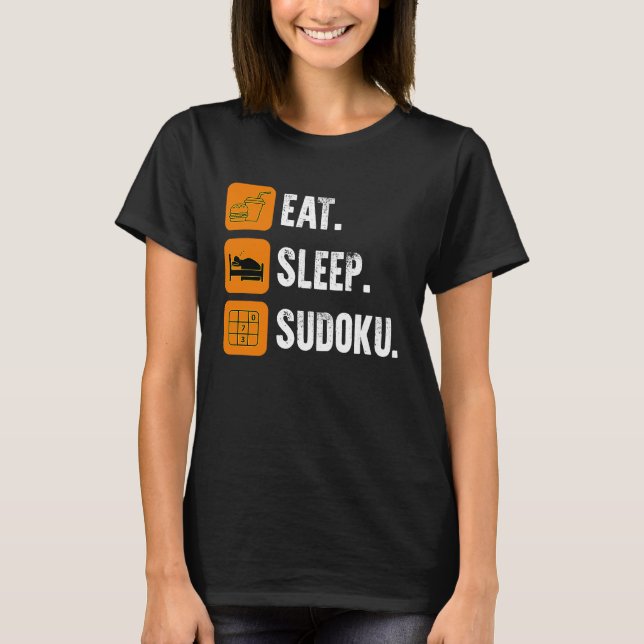 Camiseta Eat Sleep Sudoku Repeat  Number Place Board Game (Frente)