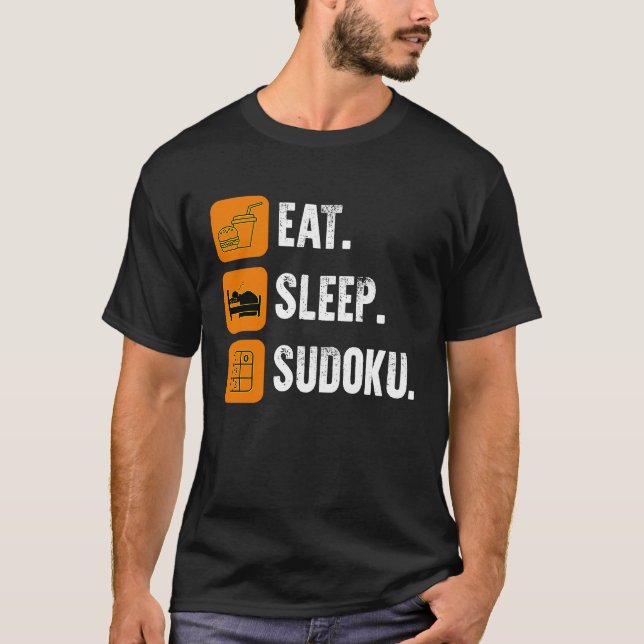 Camiseta Eat Sleep Sudoku Repeat  Number Place Board Game (Frente)