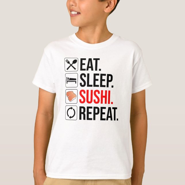 Camiseta Eat. Sleep. Sushi. Repeat (Frente)