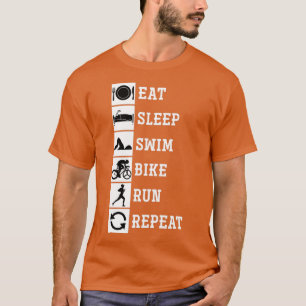 Camiseta Eat Sleep Swim Bike Run Repeat Triathlete