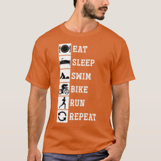Camiseta Eat Sleep Swim Bike Run Repeat Triathlete