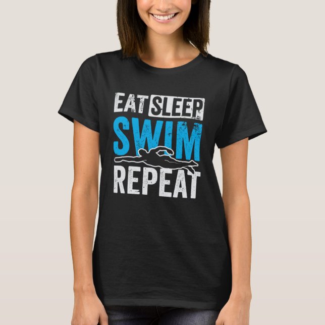Camiseta Eat Sleep Swim Repeat Swimmer (Frente)
