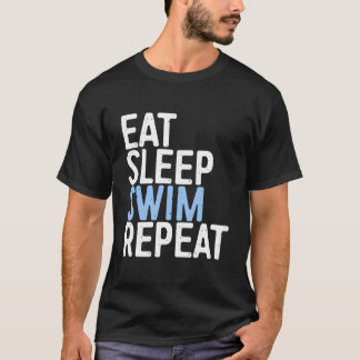 Camiseta Eat Sleep Swim Repeat Swimmer Gif
