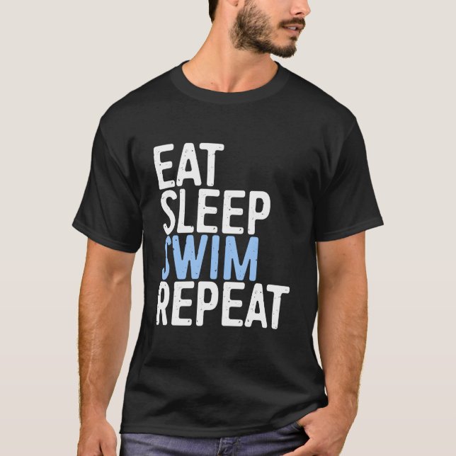 Camiseta Eat Sleep Swim Repeat Swimmer Gif (Frente)