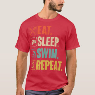 Camiseta Eat Sleep Swim Repeat Swimming Swimmer Gift