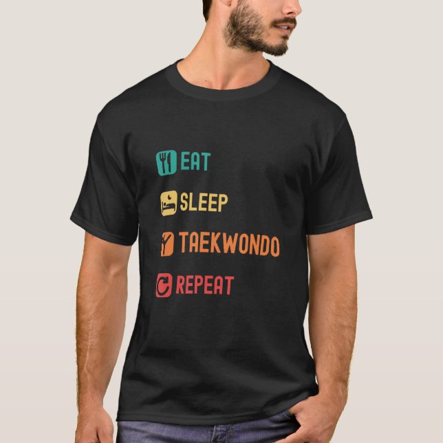 Camiseta Eat sleep taekwondo repeat with tick check boxes (Frente)