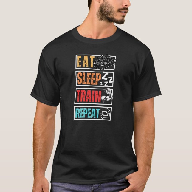 Camiseta Eat Sleep Train Repeat  (Frente)